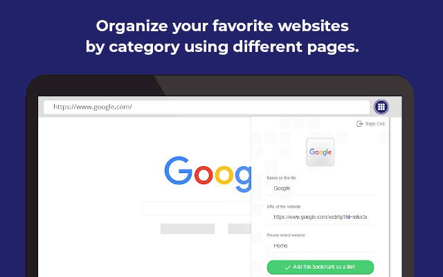 Organize your favorite websites by category